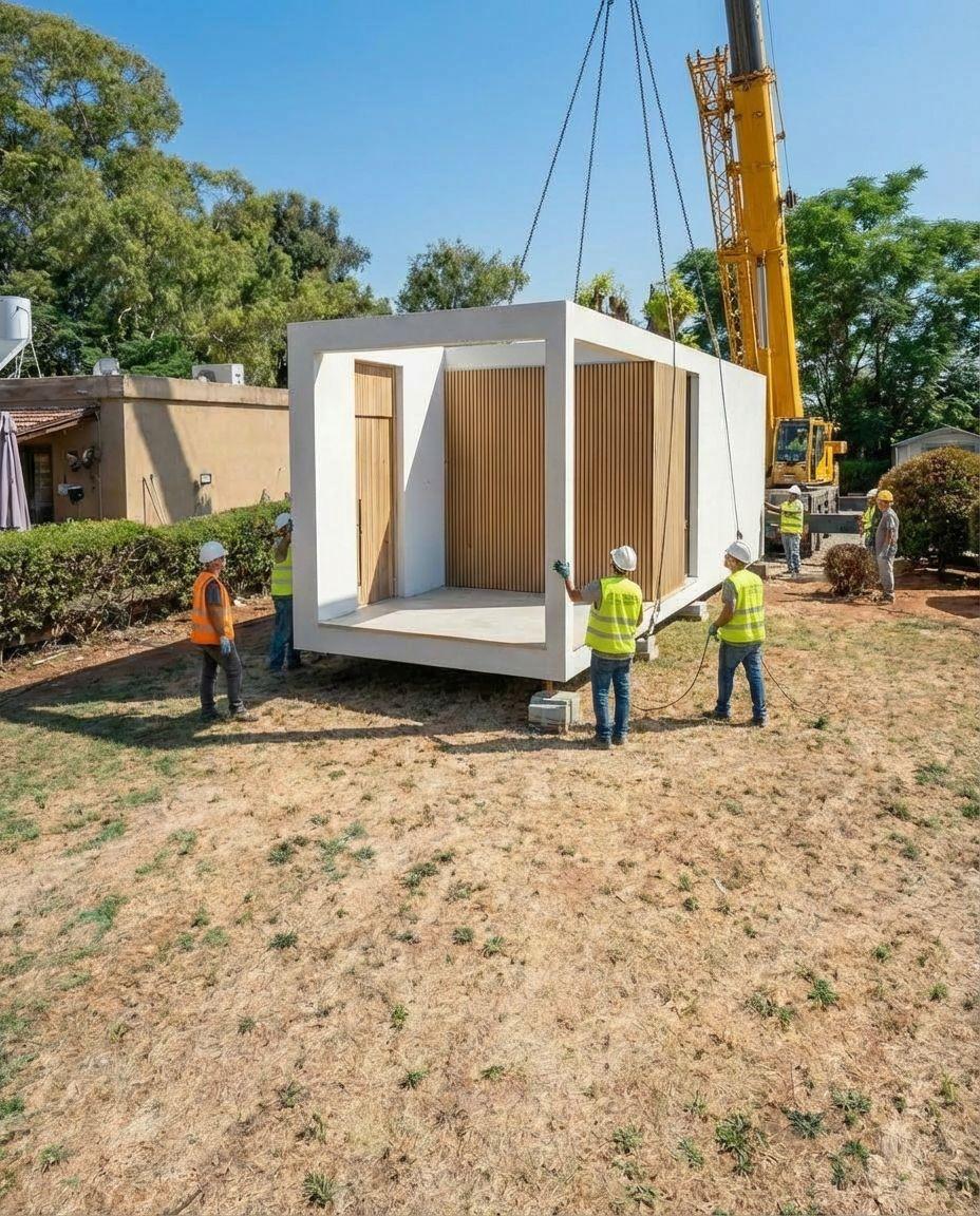 התקנת יחידות הבית — תהליך הרכבה באתר