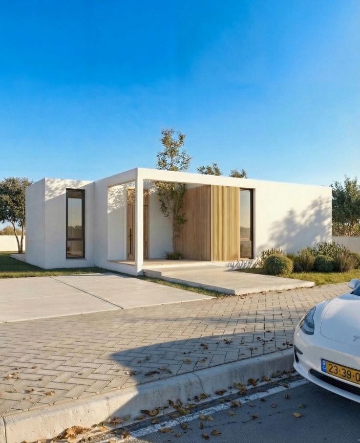 בית יוקרה מבנייה מתועשת של נובל בניה — מבט חיצוני