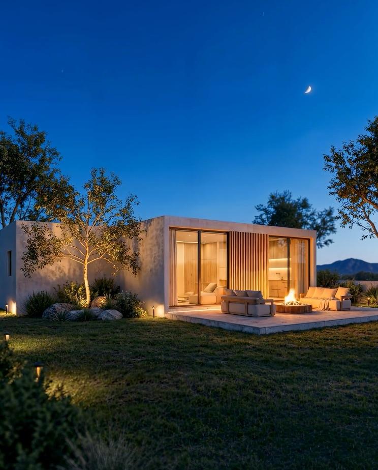 בית נובל בניה בלילה — תאורת אווירה